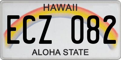 HI license plate ECZ082