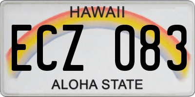 HI license plate ECZ083