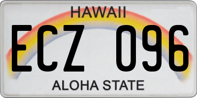HI license plate ECZ096