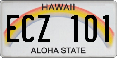 HI license plate ECZ101