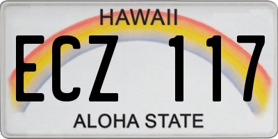 HI license plate ECZ117