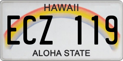 HI license plate ECZ119