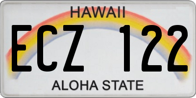 HI license plate ECZ122