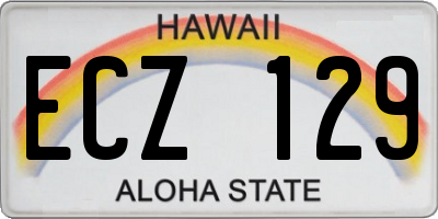 HI license plate ECZ129