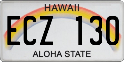 HI license plate ECZ130