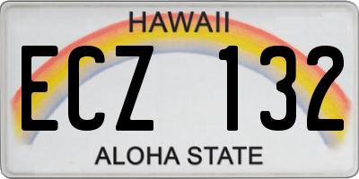 HI license plate ECZ132
