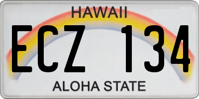 HI license plate ECZ134