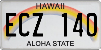 HI license plate ECZ140