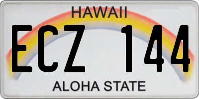 HI license plate ECZ144