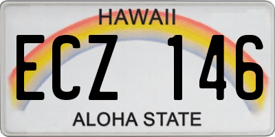 HI license plate ECZ146