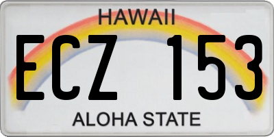 HI license plate ECZ153