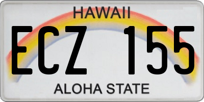 HI license plate ECZ155