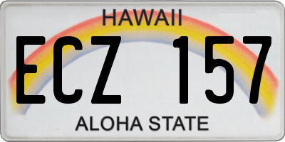HI license plate ECZ157