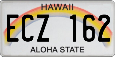 HI license plate ECZ162