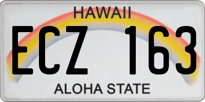 HI license plate ECZ163