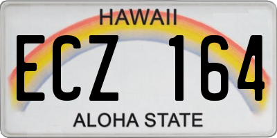 HI license plate ECZ164