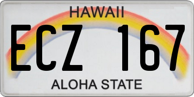 HI license plate ECZ167