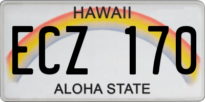 HI license plate ECZ170