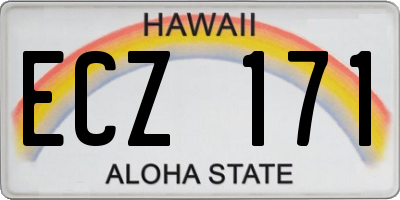 HI license plate ECZ171
