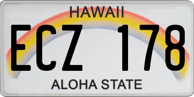 HI license plate ECZ178
