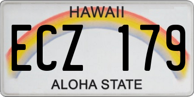 HI license plate ECZ179