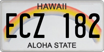 HI license plate ECZ182