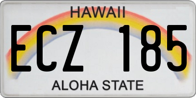 HI license plate ECZ185