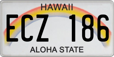 HI license plate ECZ186
