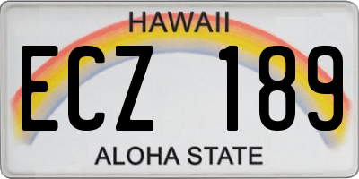 HI license plate ECZ189