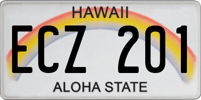 HI license plate ECZ201