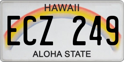 HI license plate ECZ249