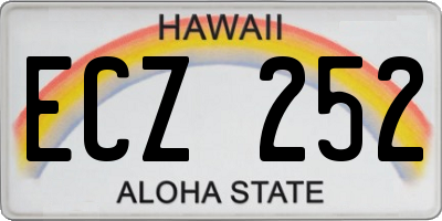HI license plate ECZ252