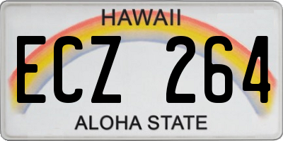 HI license plate ECZ264