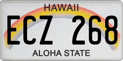 HI license plate ECZ268