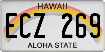 HI license plate ECZ269