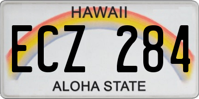 HI license plate ECZ284