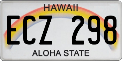 HI license plate ECZ298