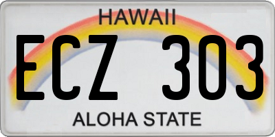 HI license plate ECZ303