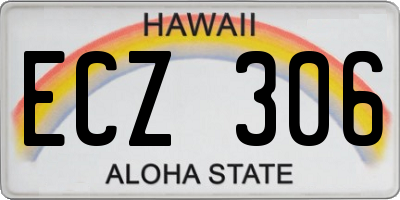 HI license plate ECZ306