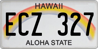 HI license plate ECZ327