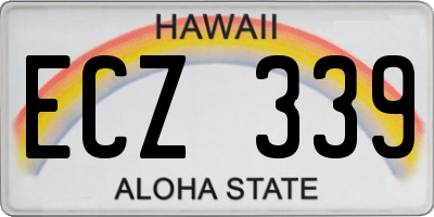 HI license plate ECZ339
