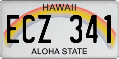 HI license plate ECZ341