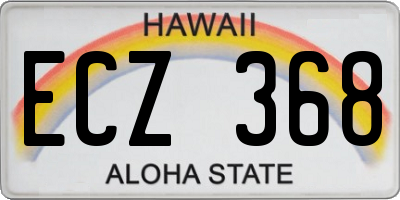 HI license plate ECZ368