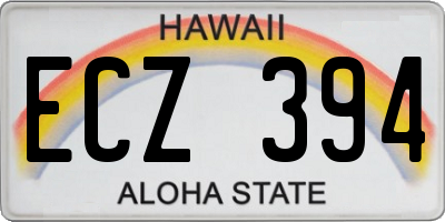HI license plate ECZ394