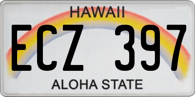 HI license plate ECZ397