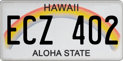 HI license plate ECZ402