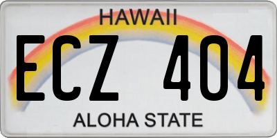 HI license plate ECZ404
