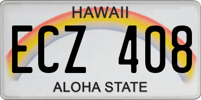 HI license plate ECZ408