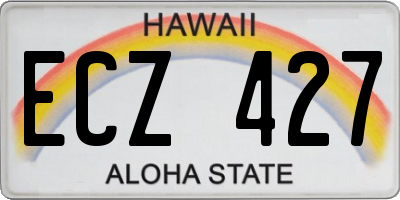 HI license plate ECZ427