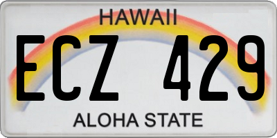 HI license plate ECZ429